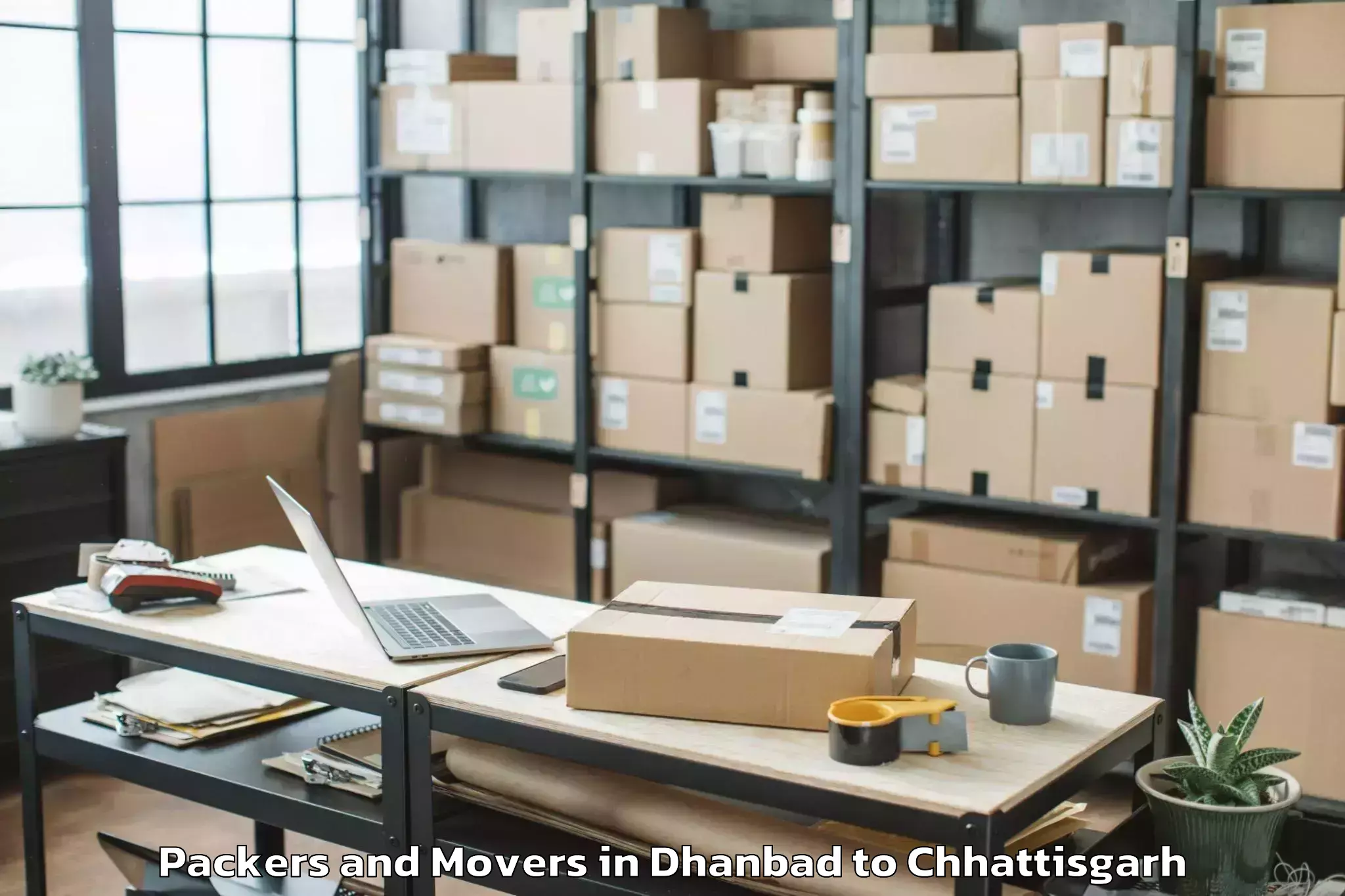 Reliable Dhanbad to Marwahi Packers And Movers